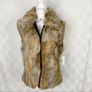 Surell Long Hair Rabbit Fur Vest NWT